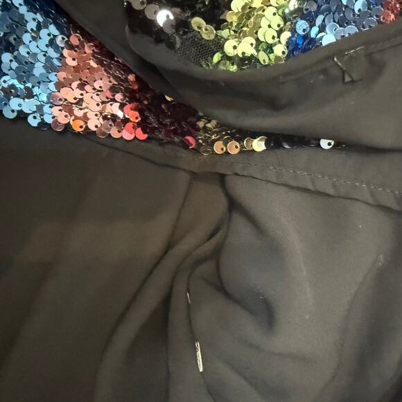 medium sequin multicolor striped mini dress metallic D4 2921 - Picture 5 of 11